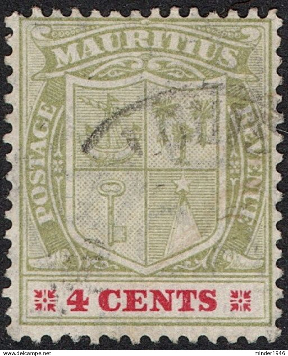 MAURITIUS 1910 KGV 4c Pale Yellow-Green And Carmine SG184 FU - Maurice (...-1967)
