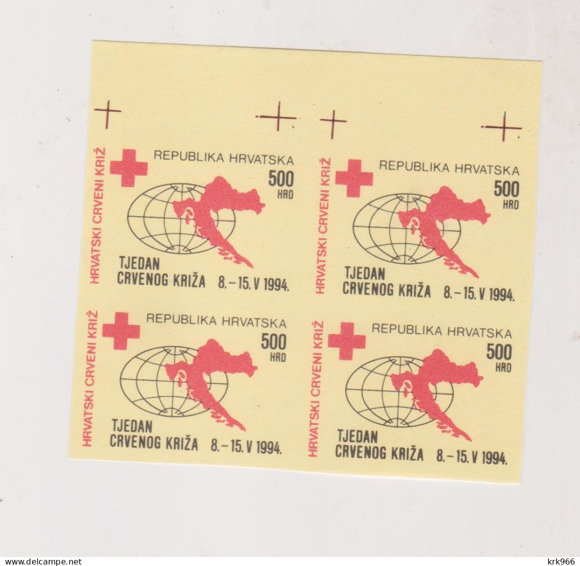 CROATIA.red Cross Charity Stamp,  Imperforated Bloc Of 4,MNH - Croazia