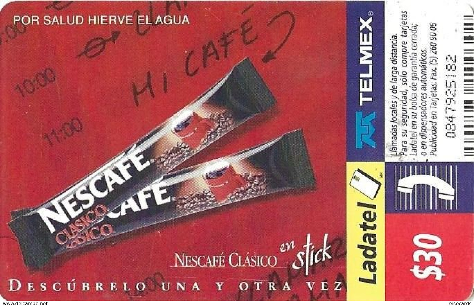 Mexico: Telmex/lLadatel - 2000 Nestlé, Nescafé Stick - Mexique