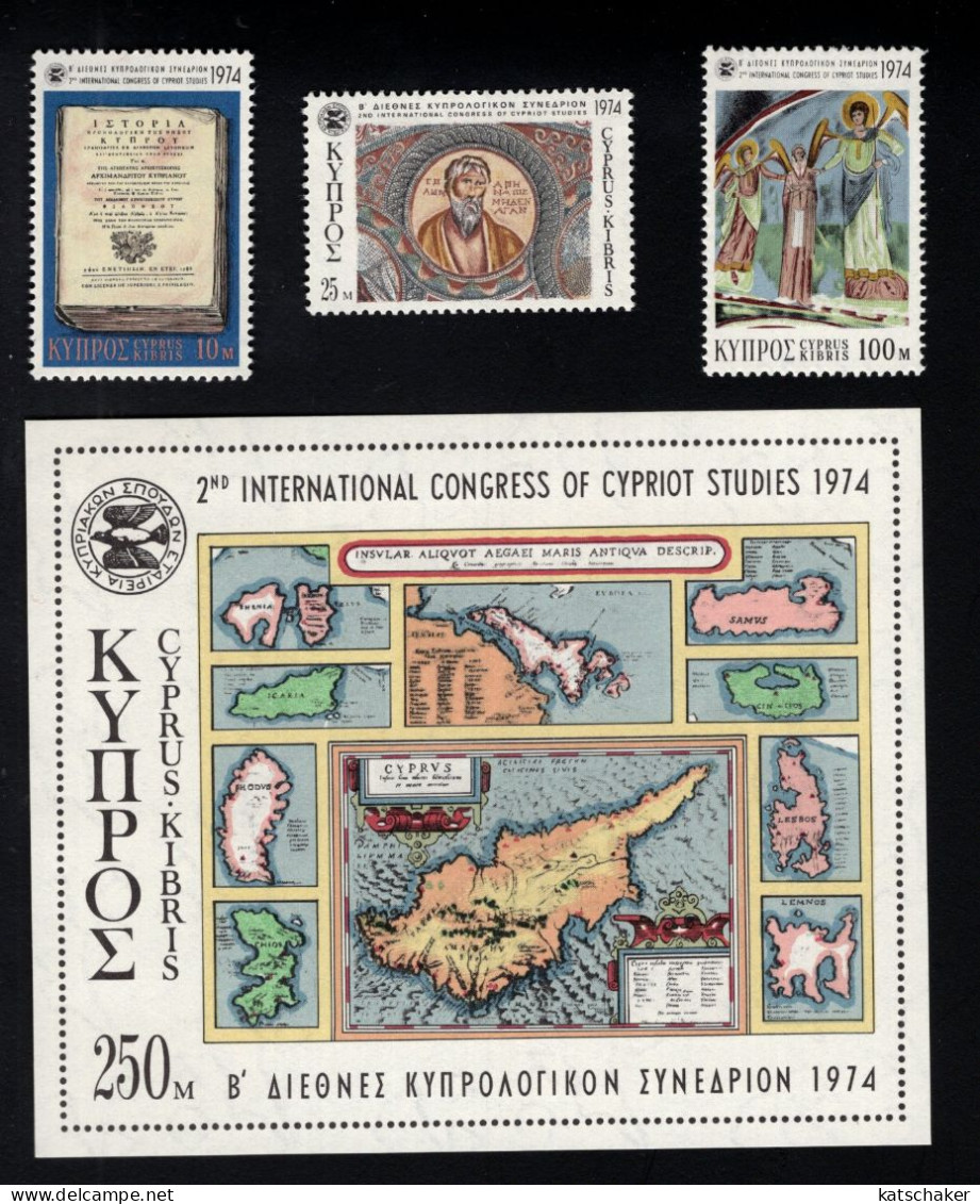 2024617808 1974 SCOTT 419 422 (XX) POSTFRIS MINT NEVER HINGED - 2ND INTL CONGRESS OF CYPRIOT STUDIES - Ungebraucht