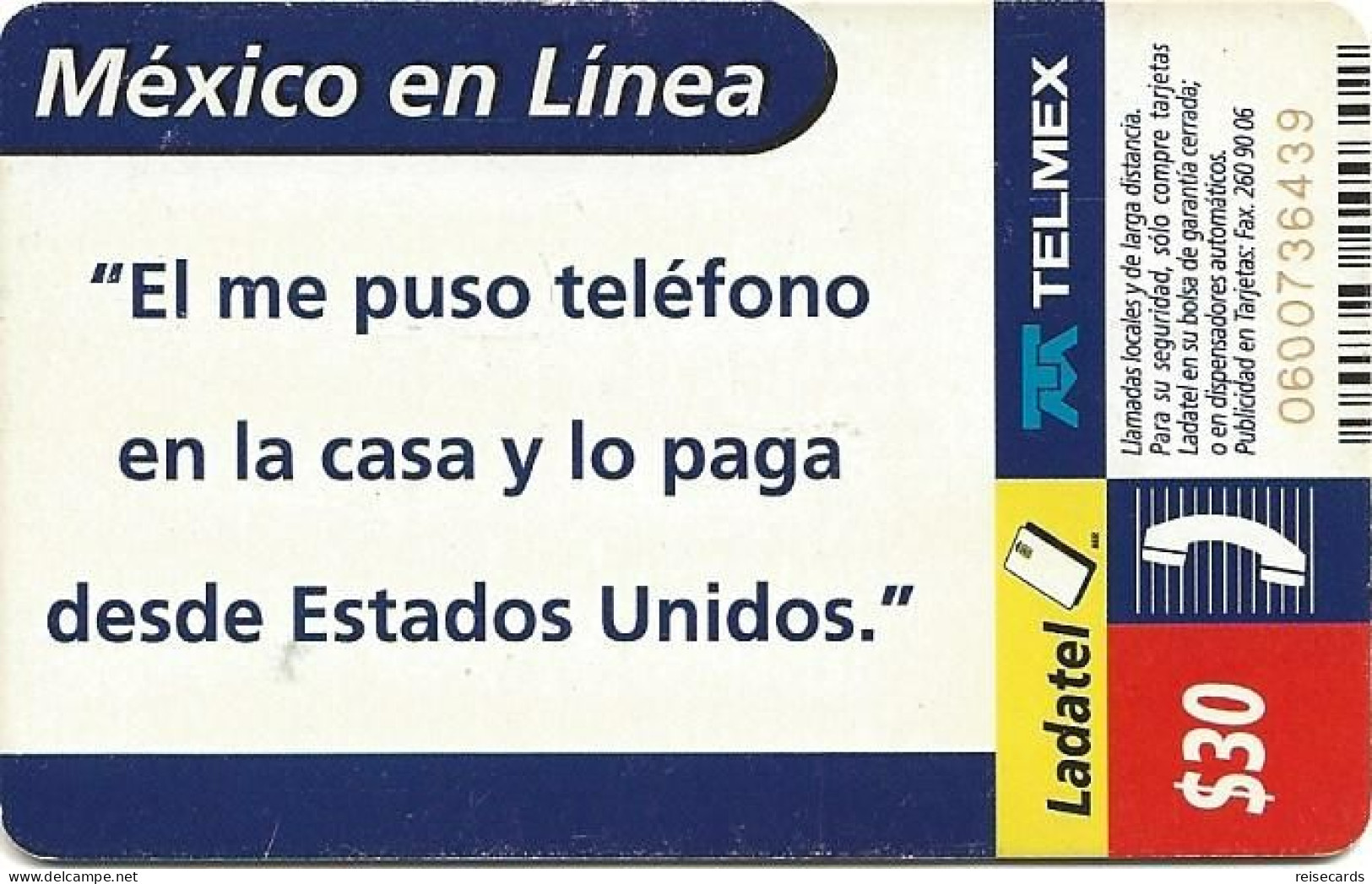 Mexico: Telmex/lLadatel - 2000 México En Linea - Mexiko