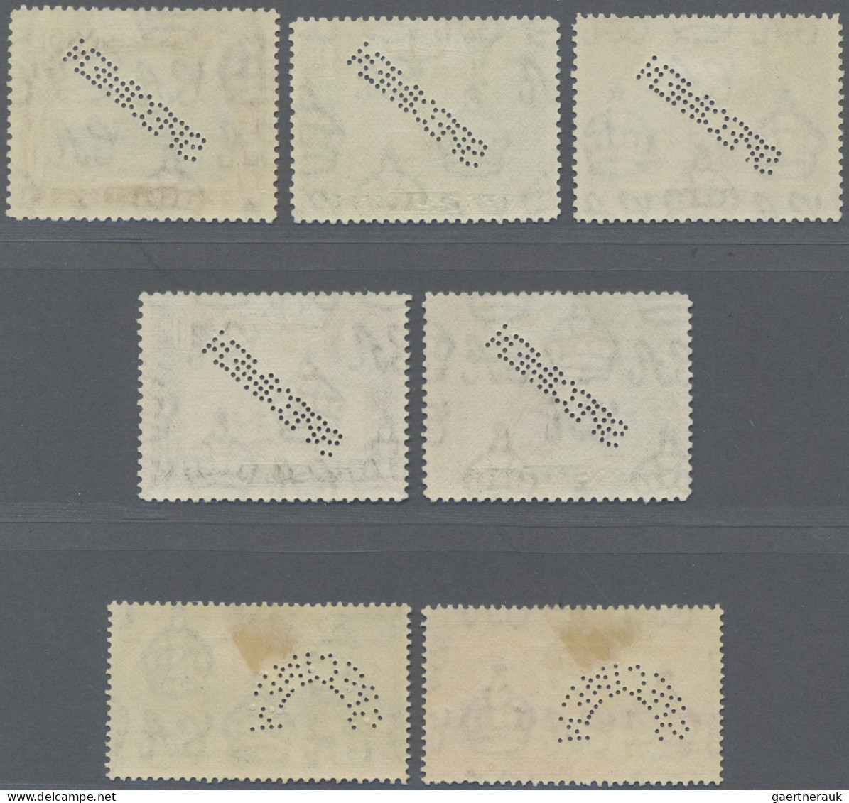 Aden: 1937/1946 Complete Sets Of First Four Issues (30 Stamps) All Punctured "SP - Yemen