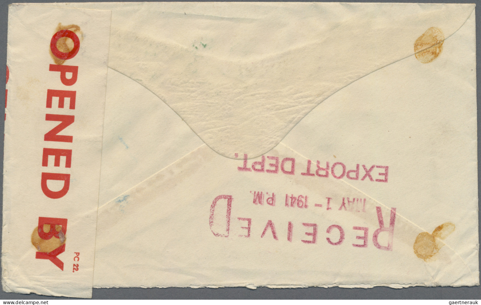 Aden: 1941 Censored Cover From Aden To Kron, Ohio, U.S.A. Franked By KGV. 1939 2 - Yémen