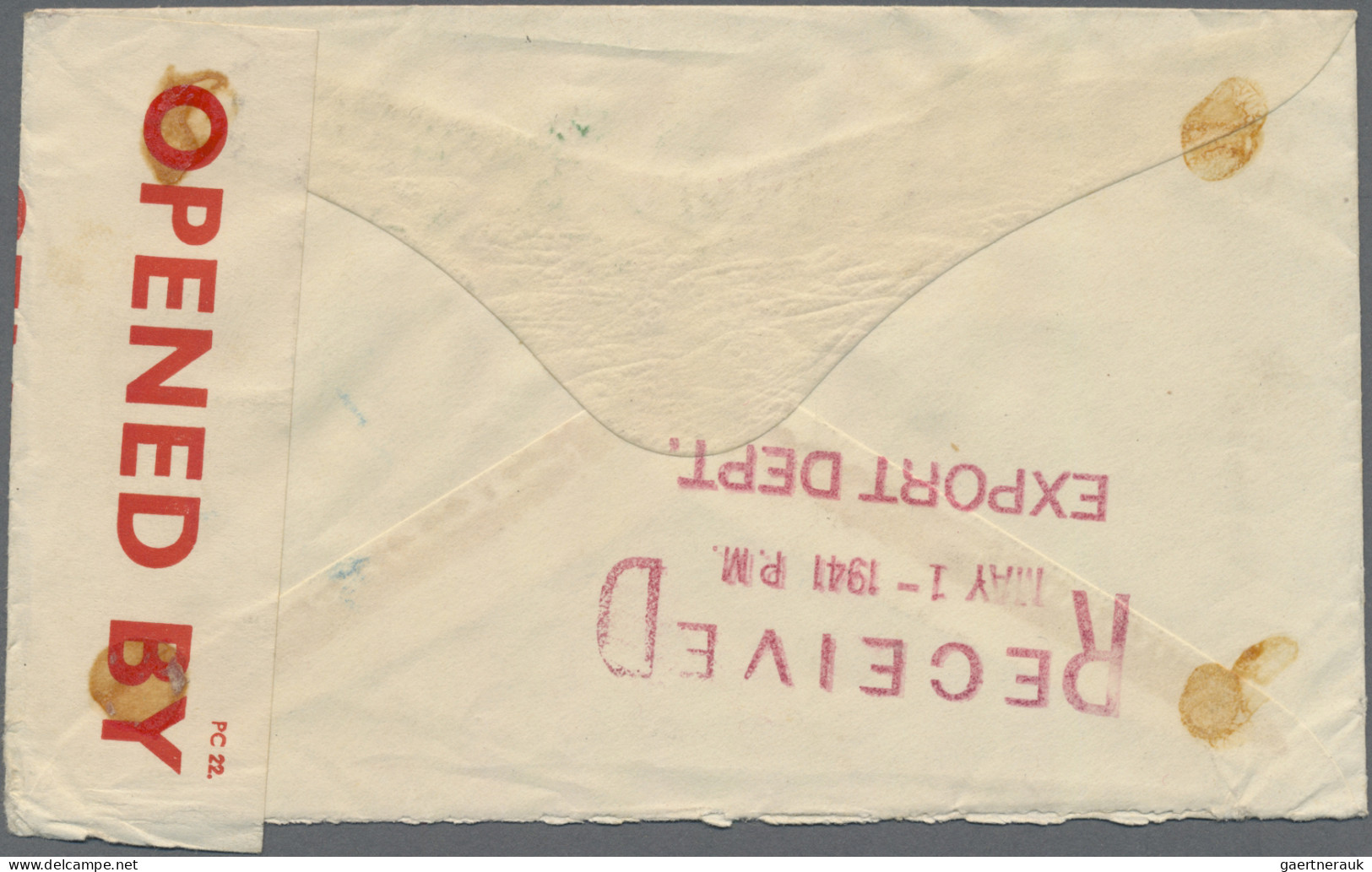 Aden: 1941 Censored Cover From Aden To Kron, Ohio, U.S.A. Franked By KGV. 1939 2 - Yemen