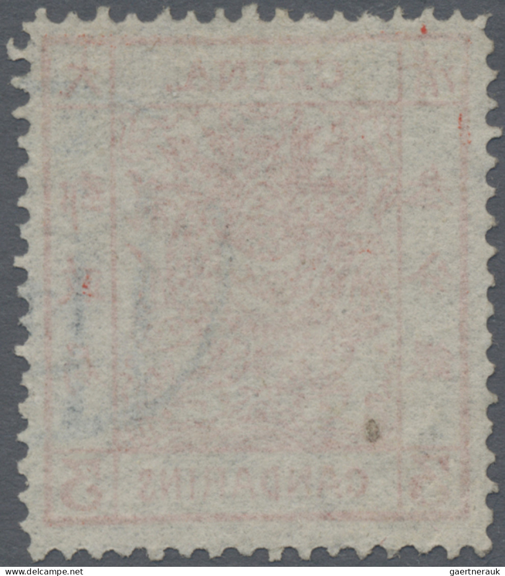 China: 1882, Large Dragon Thicker Paper 3 Ca. Red Canc. Blue Seal Postmark (Mich - 1912-1949 Republic