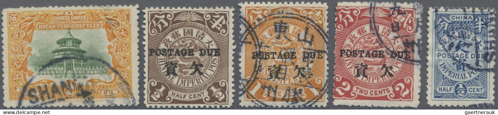 China: 1885/1908, Group Of Unused Mint And Used On Two Stockcards, Including Nin - 1912-1949 Republic