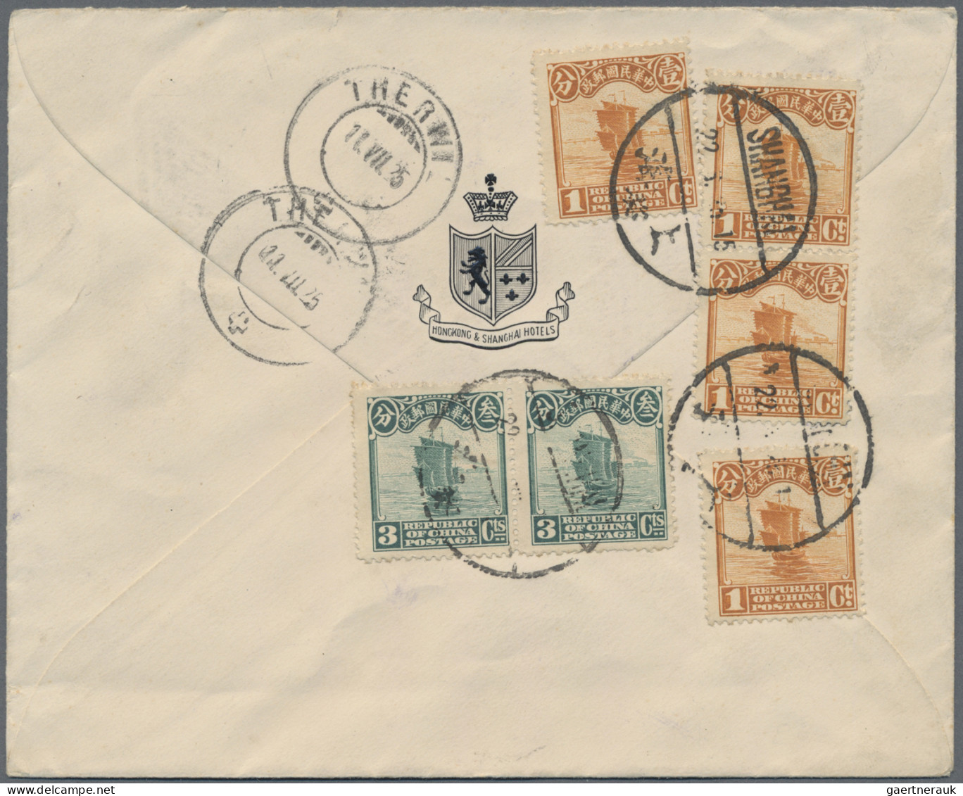 China: 1924/1925, Three Entires To Switzerland Bearing Attractive Frankings Of 1 - Storia Postale