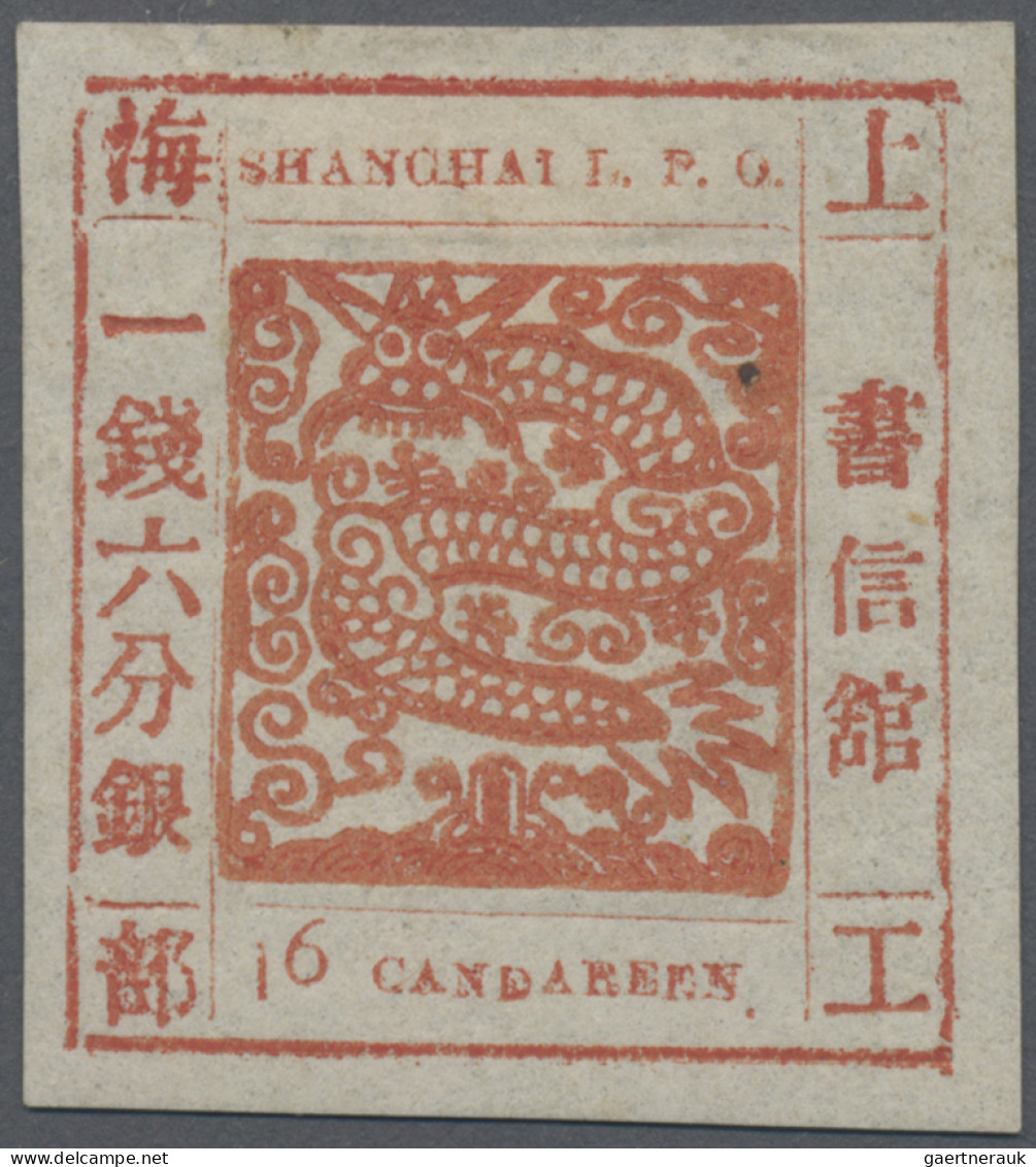 China - Shanghai: 1865 16ca Orange Vermilion, Printing 31, A Well Margined Examp - Otros & Sin Clasificación