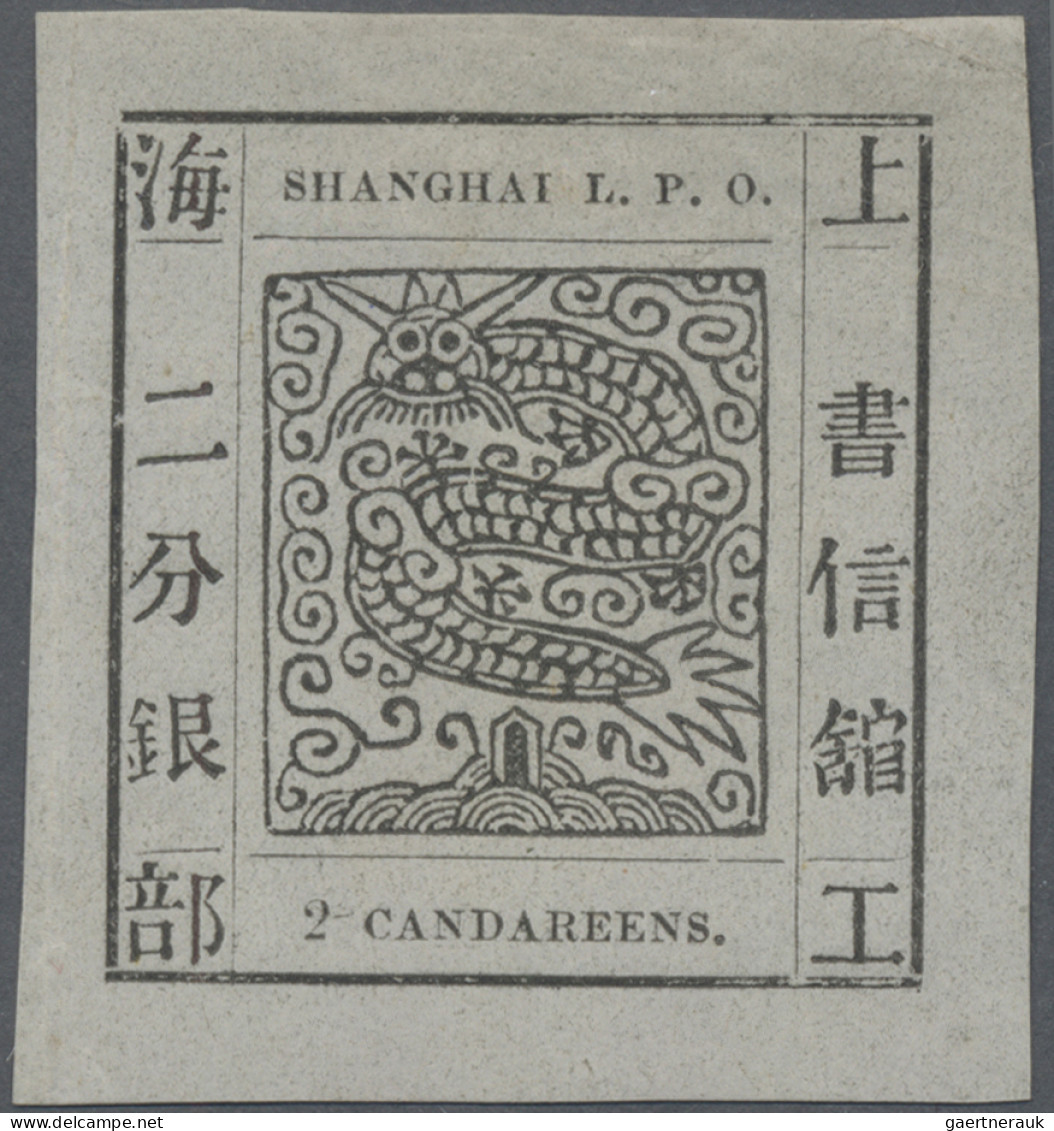 China - Shanghai: 1865/66, Large Dragon Non-seriffed, 2 Candareens. On Thin Pape - Sonstige & Ohne Zuordnung