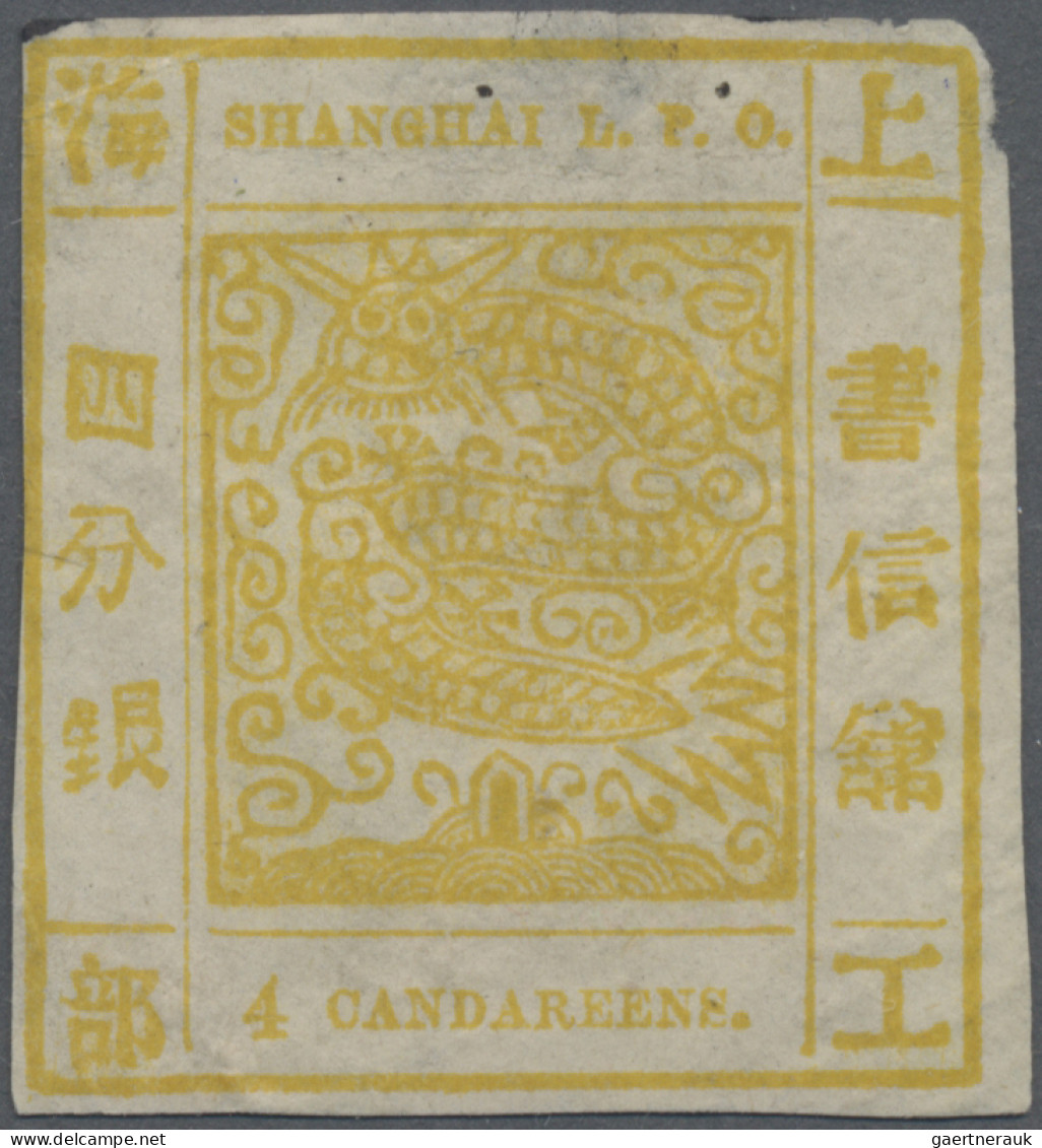 China - Shanghai: 1865/66, Large Dragon Non-seriffed, 2 Candareens. On Thin Pape - Sonstige & Ohne Zuordnung