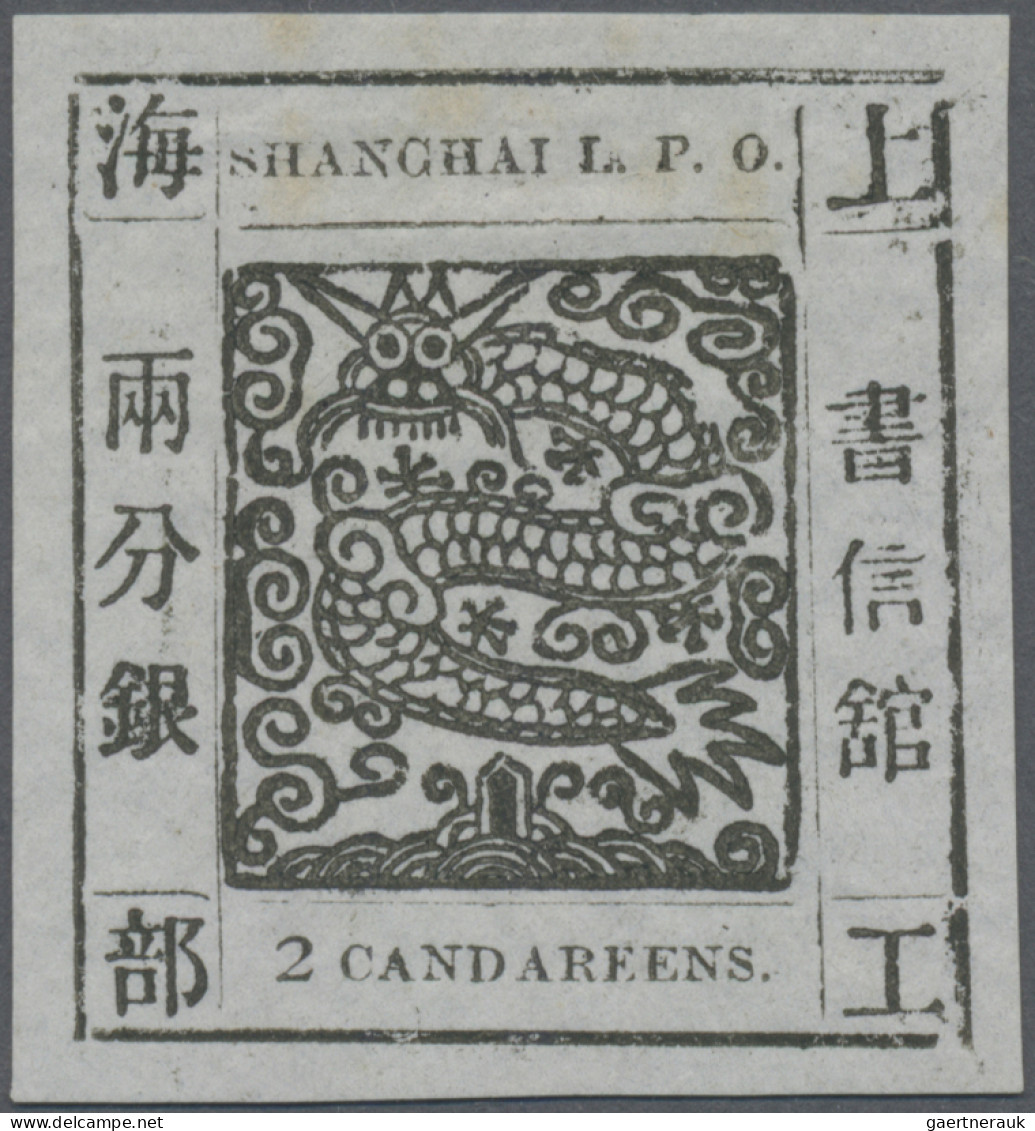 China - Shanghai: 1865, "Candareens." In The Plural, 2 Liang Black On Pelure Pap - Altri & Non Classificati