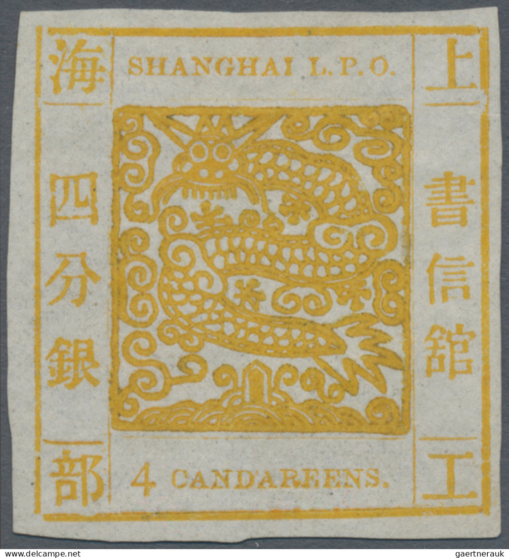 China - Shanghai: 1865, Large Dragon, "Candareens" In The Plural, Non-seriffed N - Sonstige & Ohne Zuordnung