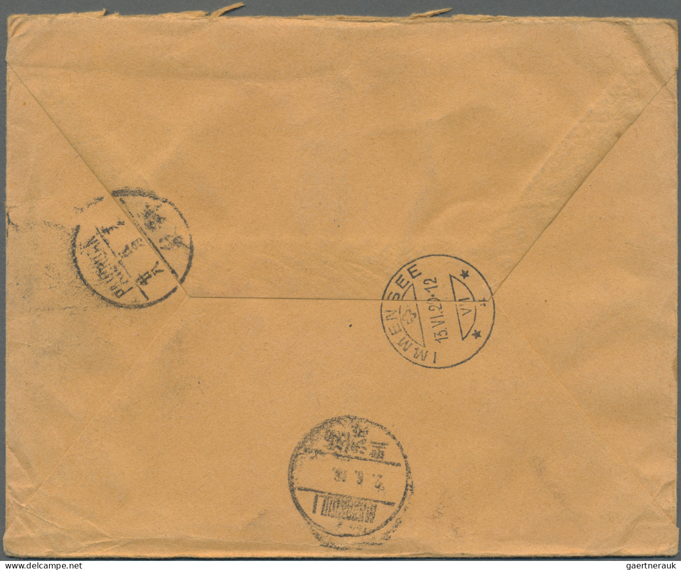Manchugo (1927/29): 1928, Two Covers With 5 C. Pair Resp. 4 C. + 7 C. Both Tied - Manchuria 1927-33