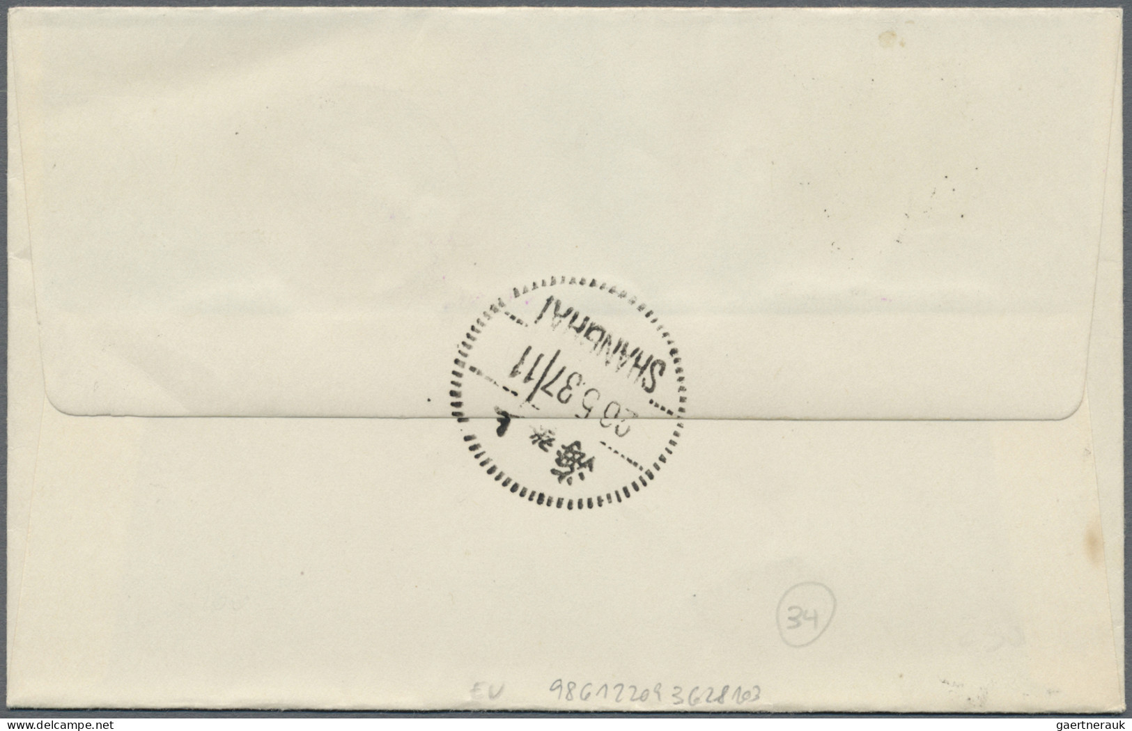 China - Aitmail: 1937, Doret And Micheletti Paris-Shanghai Flight Envelope To Sh - Autres & Non Classés