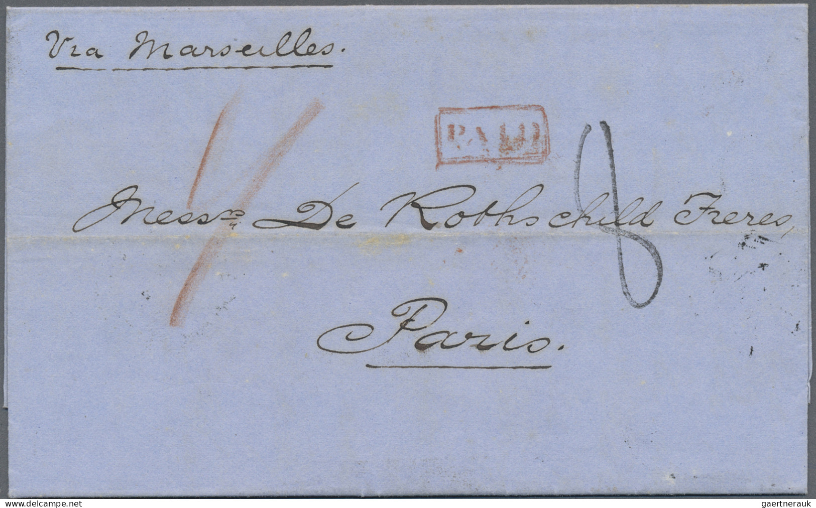 China - Specialities: 1857. Stampless Envelope Dated 'Shanghai 6th Feb 1857' Add - Andere & Zonder Classificatie