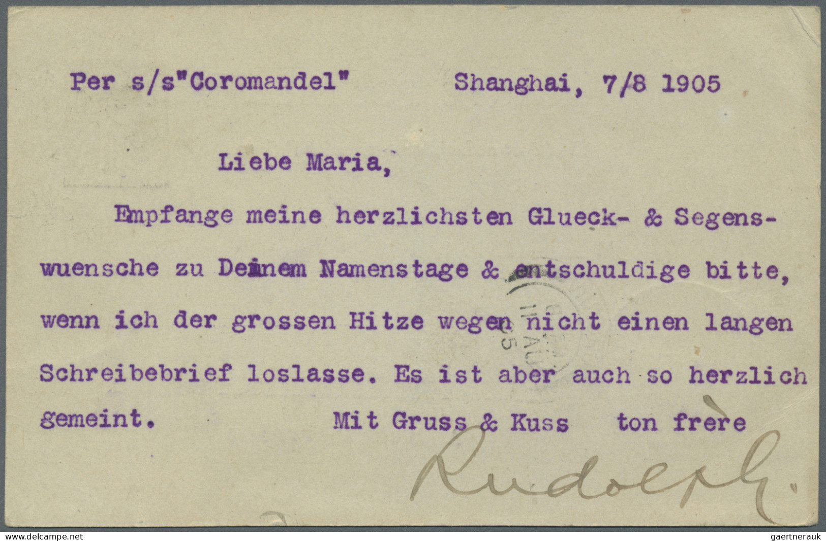 China - Specialities: Foreign Offices, France, Stationery 10 C. Canc. In Transit - Sonstige & Ohne Zuordnung