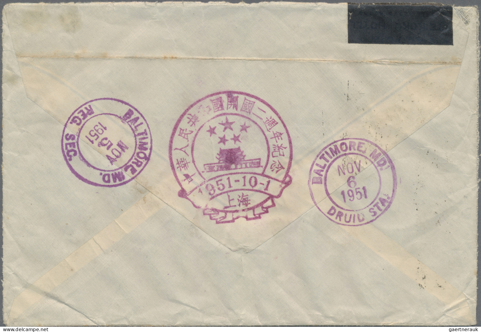 China (PRC): 1950/51, Registered Cover Addressed To Baltimore, The United States - Covers & Documents