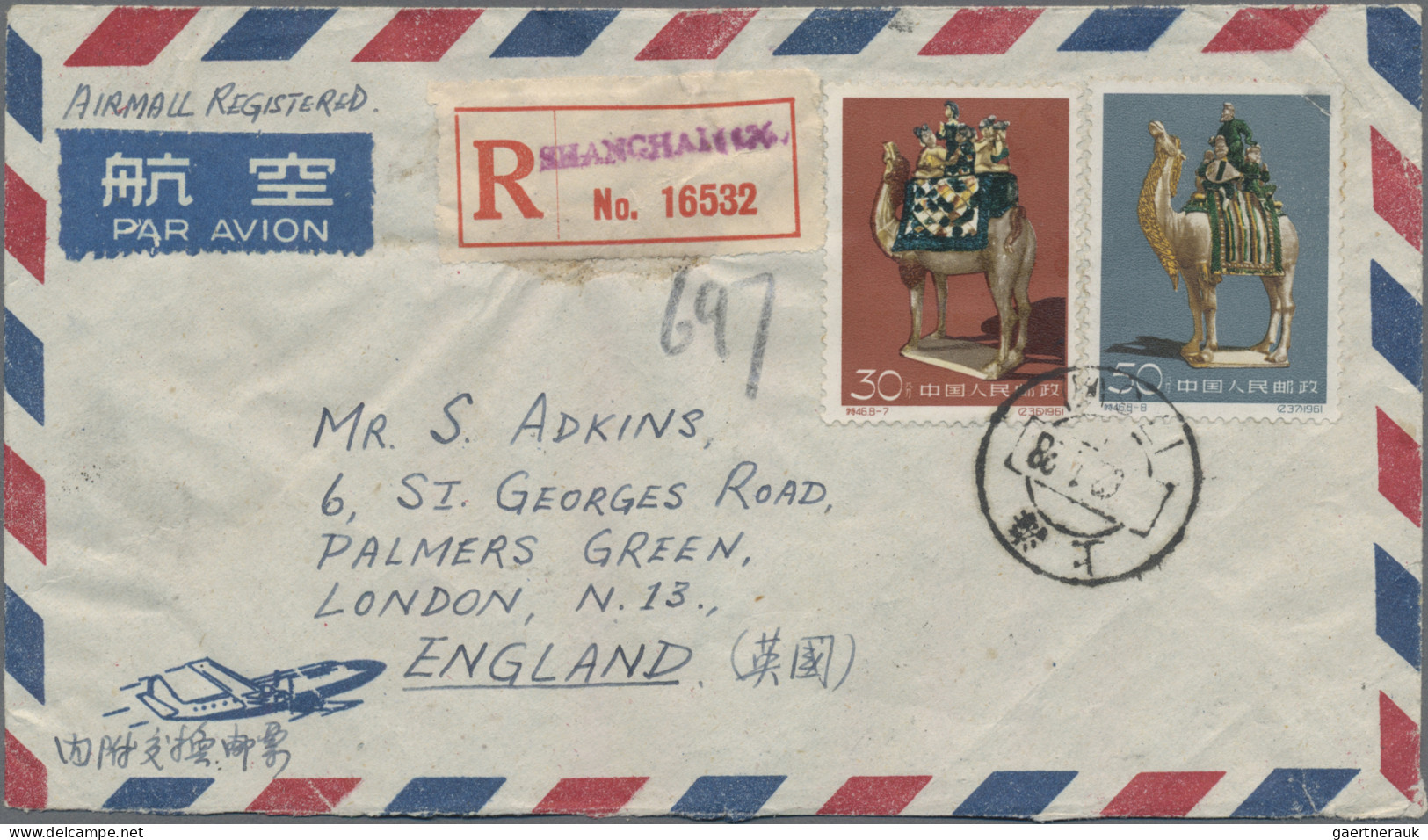 China (PRC): 1960/61, Two Registered Airmail Covers Addressed To London, England - Cartas & Documentos