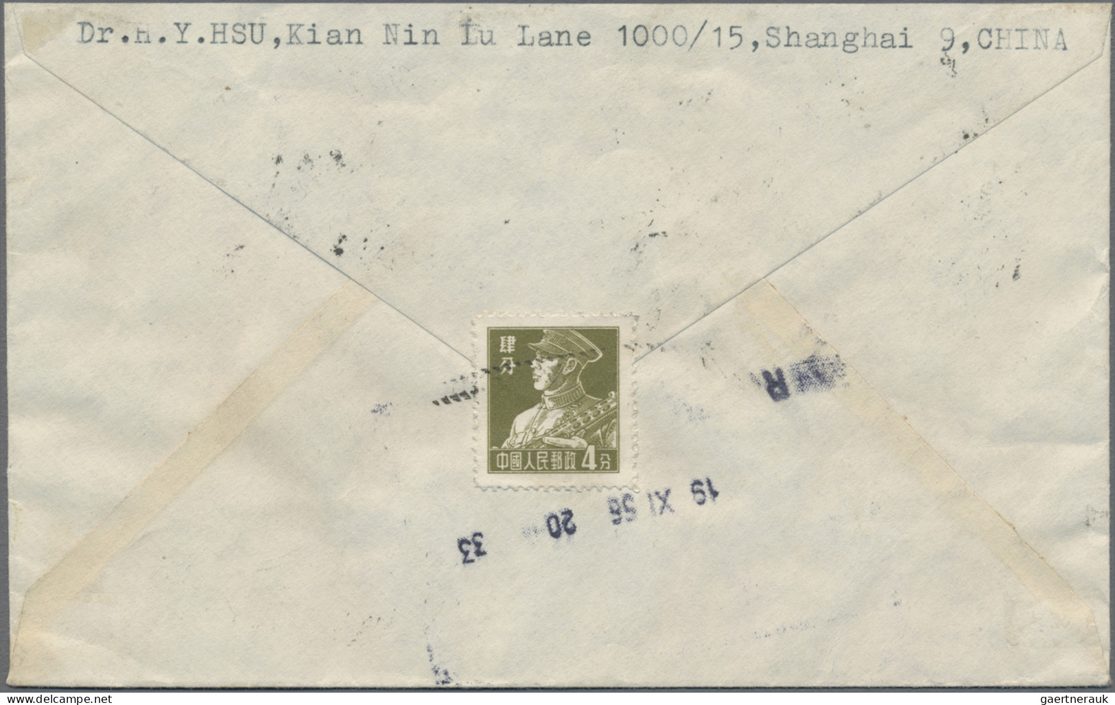 China (PRC): 1956/57, Two First Day Covers, Including C38 Sun Yat-sen FDC Addres - Storia Postale
