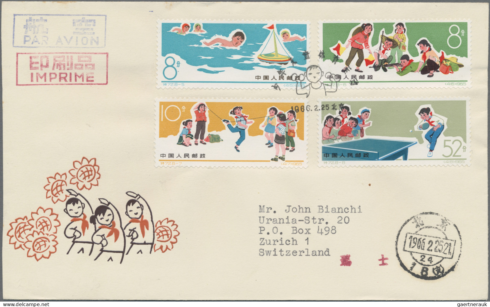 China (PRC): 1965/66, Complete Sets Of C112 And S72 On Three FDCs Addressed To B - Storia Postale