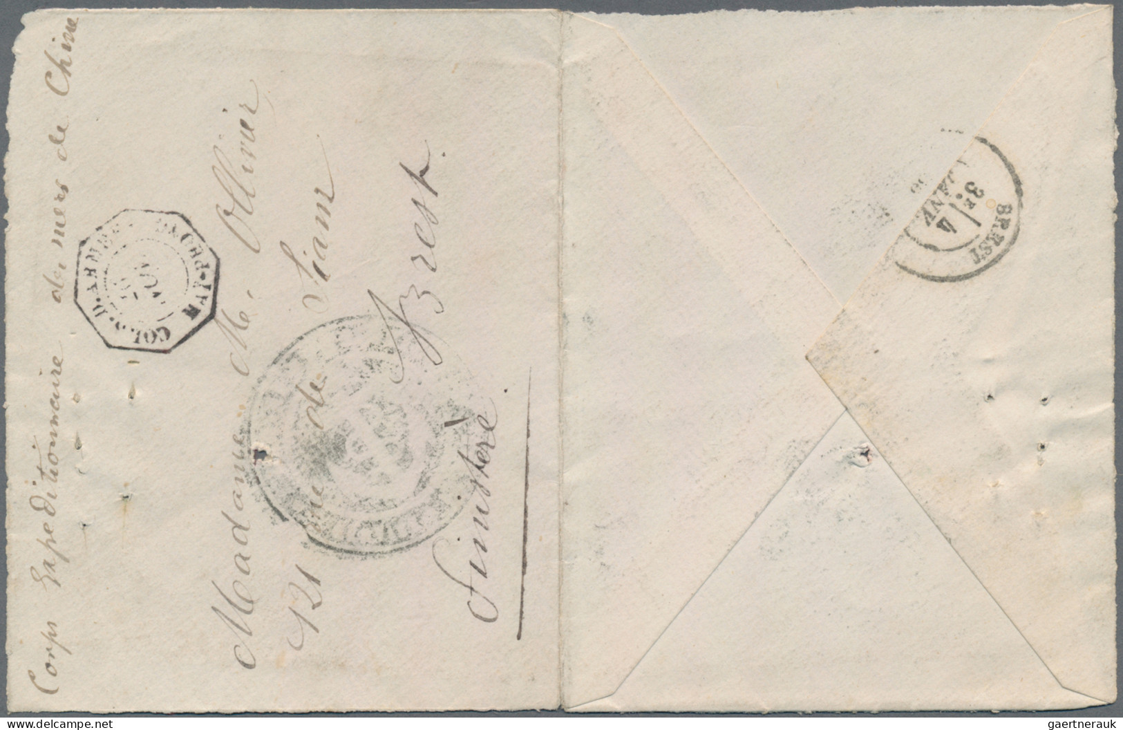 French Indochine: 1883/1900, "COR.D.ARMEES HAI-PHONG 26 NOV", Octagonal Field Po - Briefe U. Dokumente