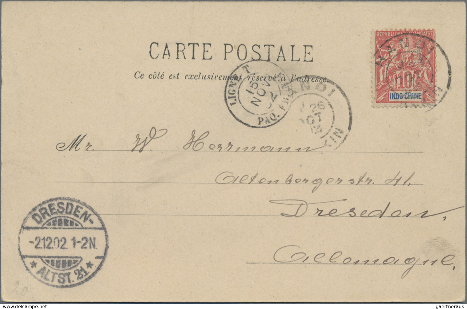 French Indochine: 1902/1910: Four Picture Postcards Sent To Austria (2), Germany - Covers & Documents