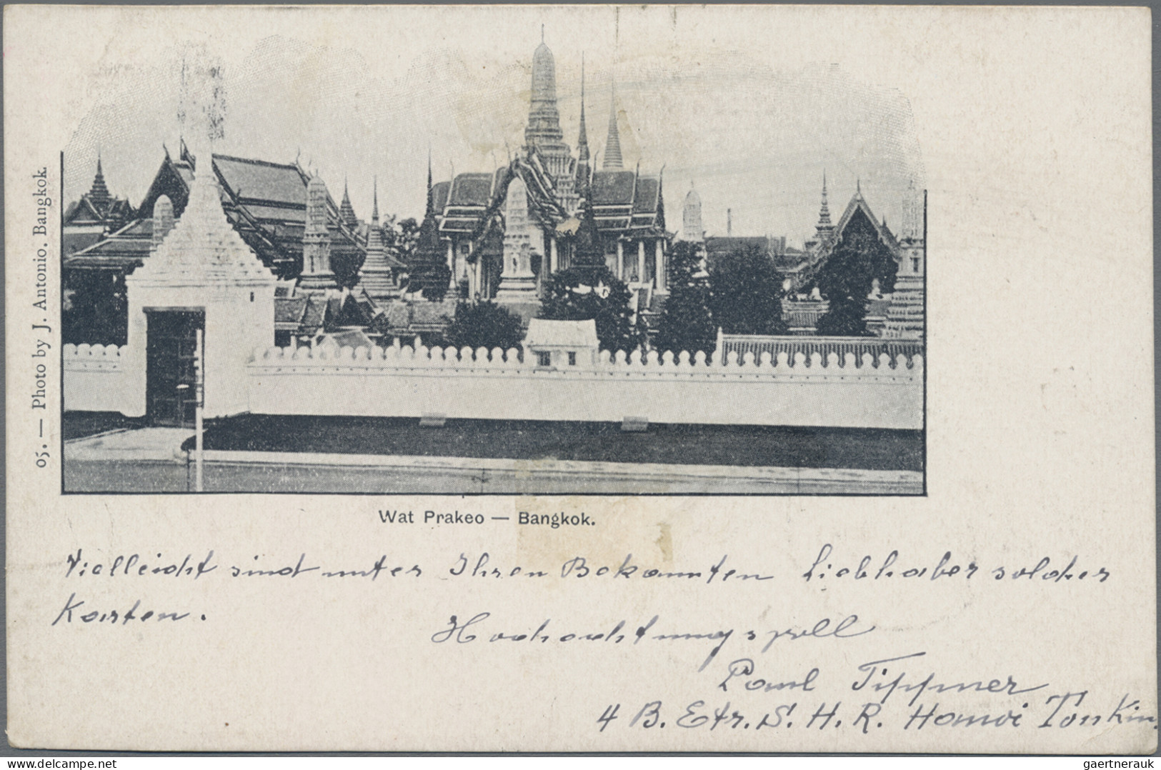 French Indochine: 1902/1910: Four picture postcards sent to Austria (2), Germany