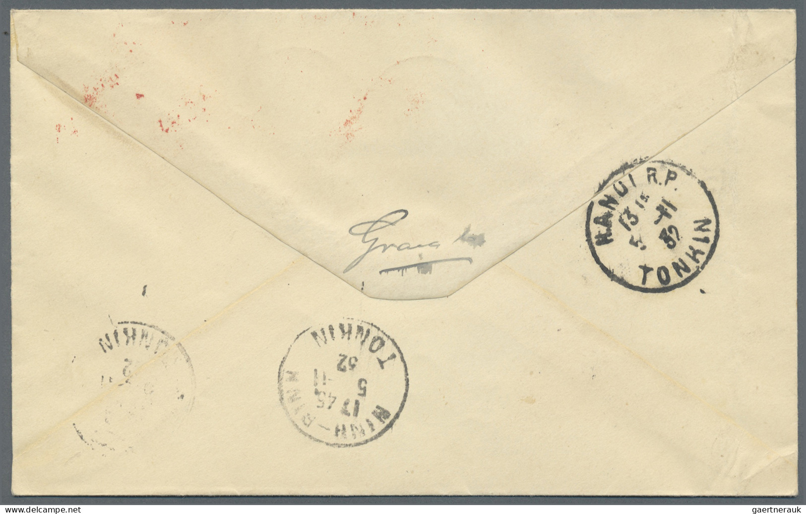 Hong Kong: 1932. Air Mail Envelope Addressed To Ninh- Binh/Tonkin Bearing Hong K - Autres & Non Classés