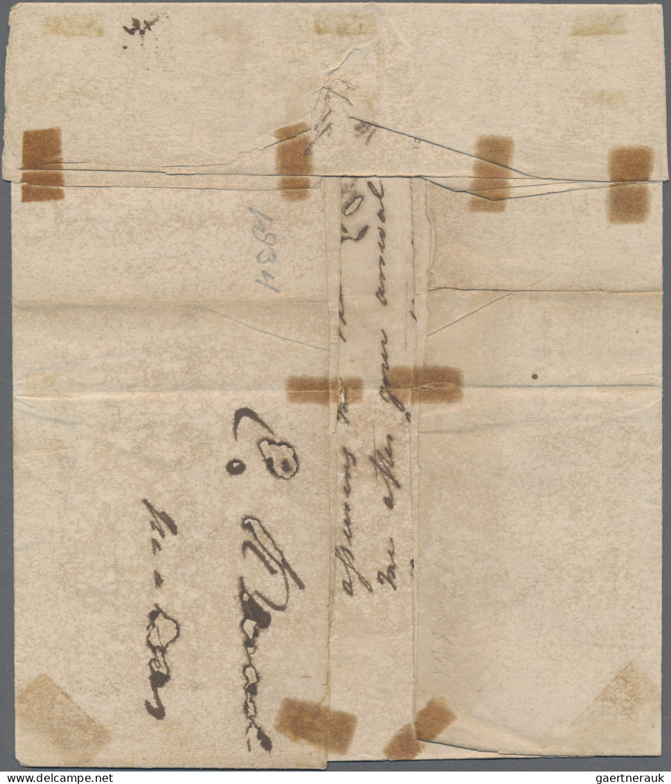 India -  Pre Adhesives  / Stampless Covers: 1834 Entire Letter From Madras To Ja - ...-1852 Vorphilatelie