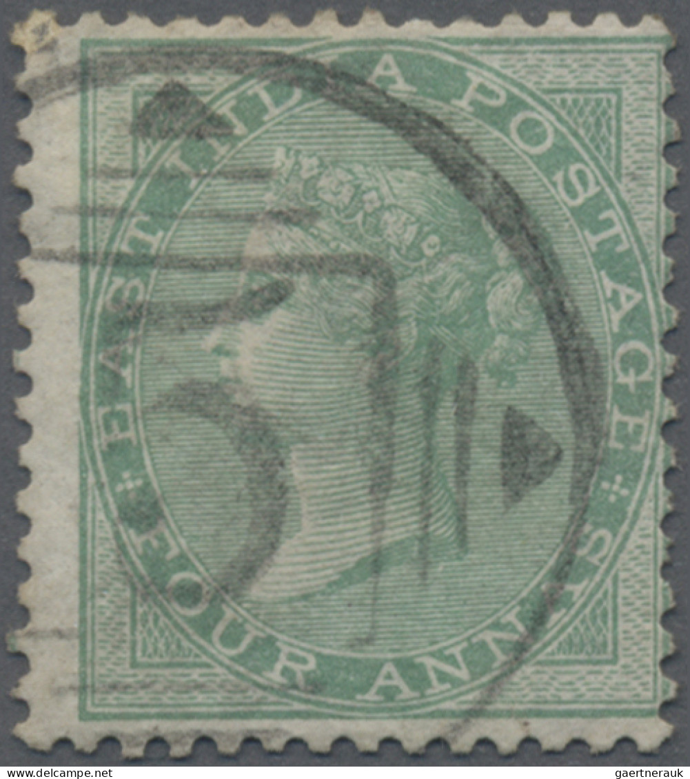 India: 1865/1883 Six Used Queen Victoria Stamps Showing Variety "WATERMARK INVER - 1882-1901 Imperium