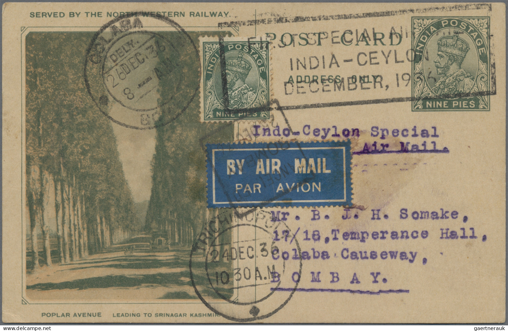 India - Postal Stationery: 1936 NW-Railway Postal Stationery Picture Card "Popul - Non Classificati