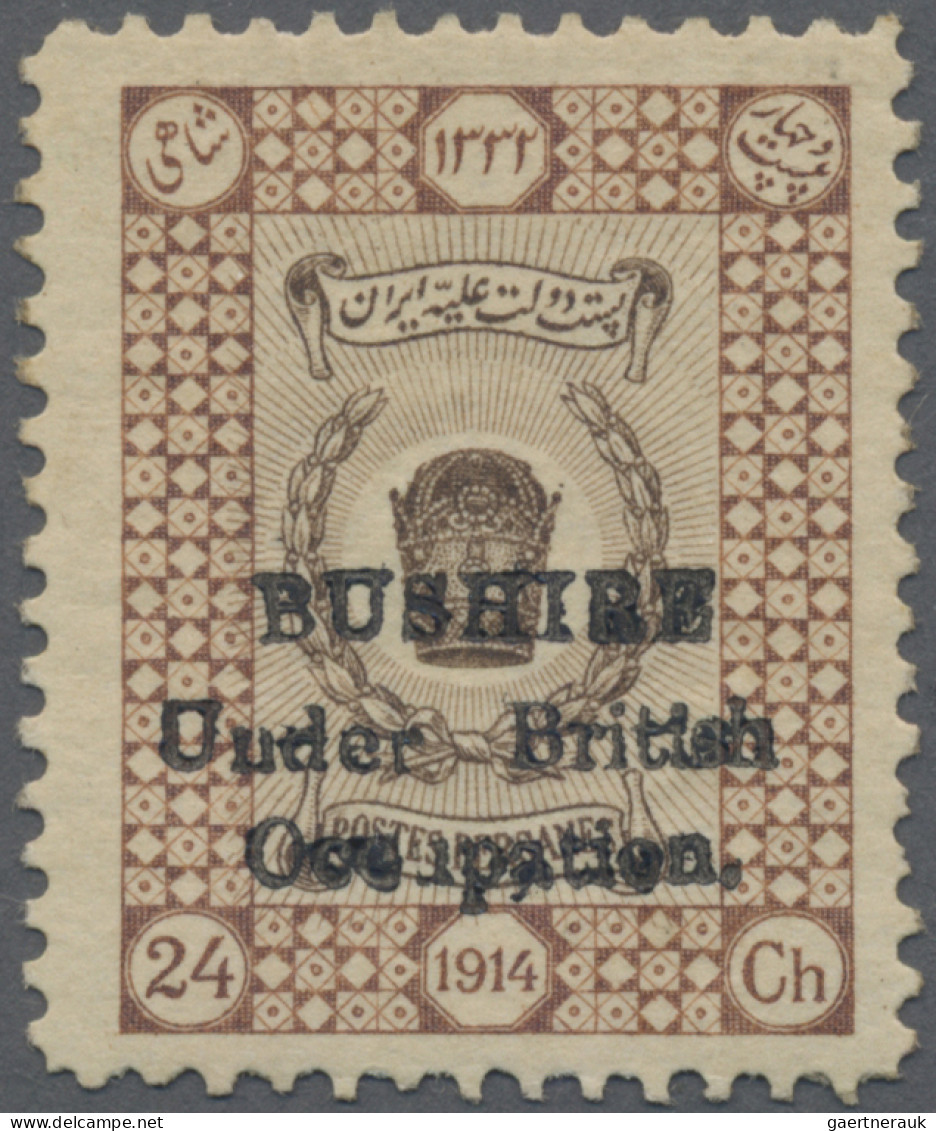 Iran - Brit. Occupation Bushire: 1915 (11 Sept) 24ch. Sepia Optd. "BUSHIRE/Under - Iran