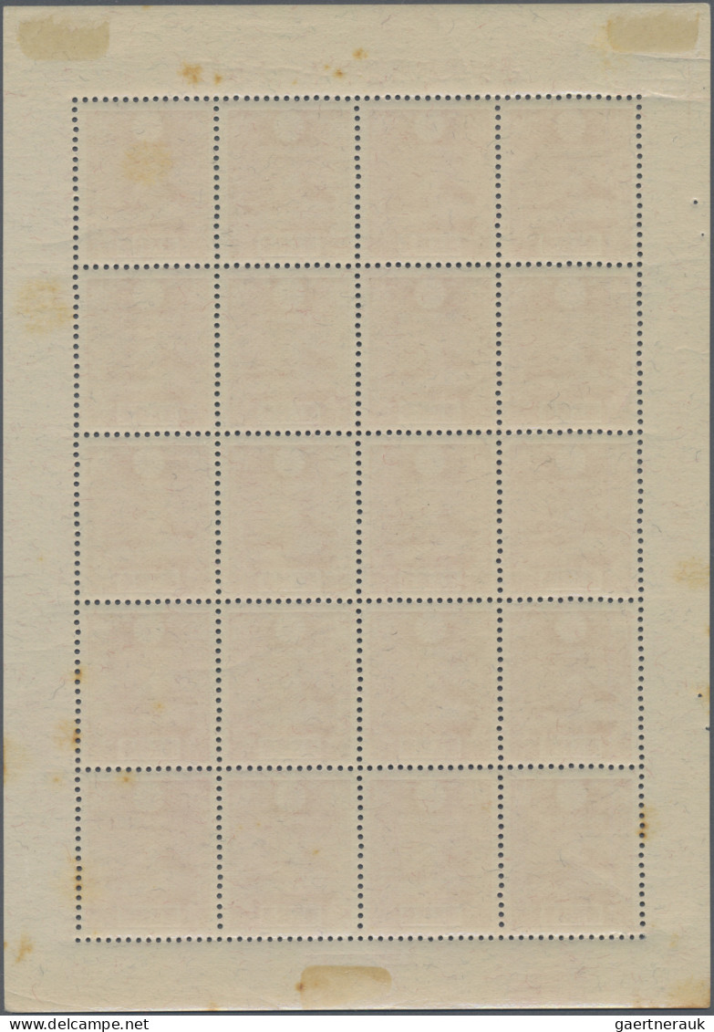 Japan: 1935, New Year 1 1/2 S. In Small Sheet Of 20, Three Paper Mounts In Margi - Other & Unclassified