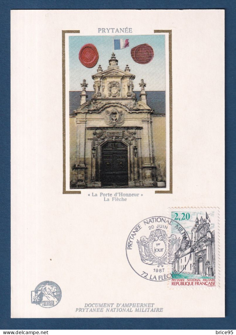 France - FDC - Premier Jour - Carte Maximum - Prytanée National Militaire - 1987 - 1980-1989