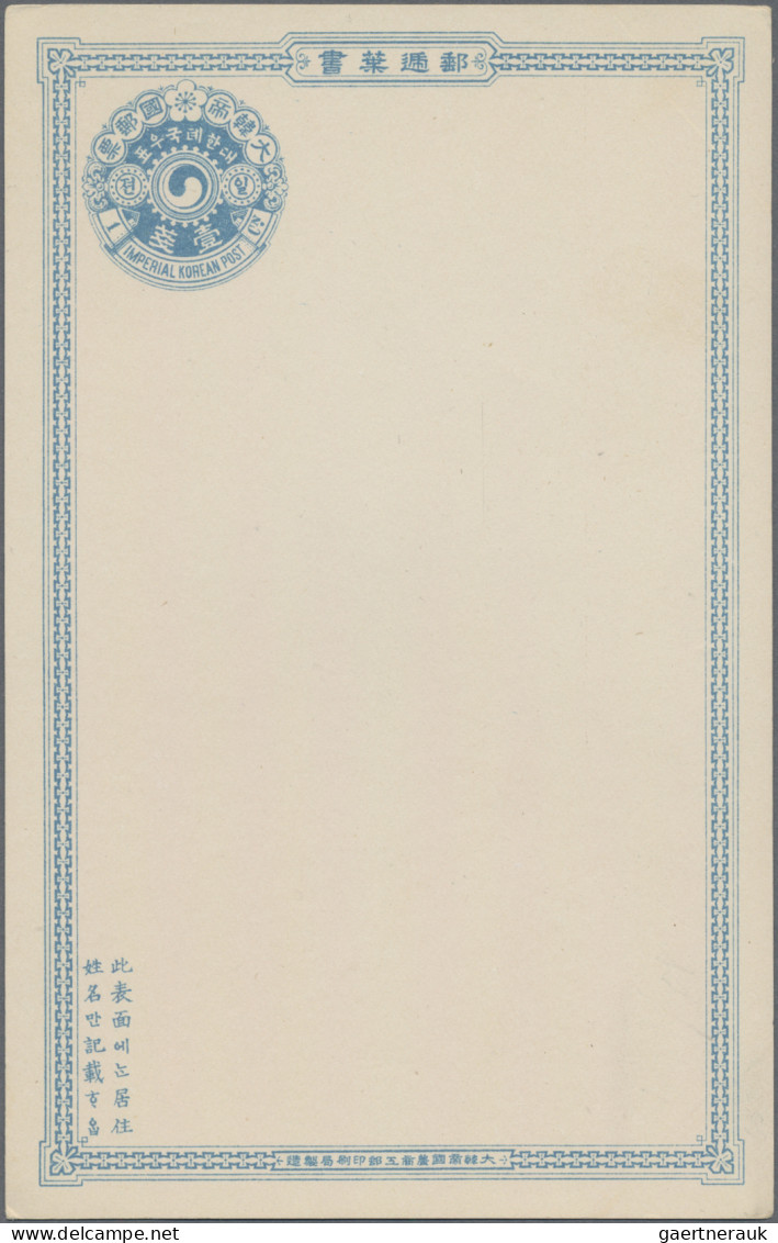 Krorea - Postal Stationary: 1900/01, Reply Card 1 Ch.+1 Ch., Single Card 1 Ch. A - Corée (...-1945)