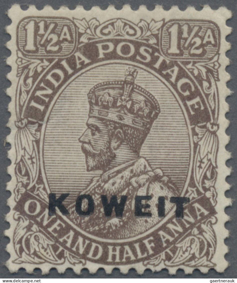 Kuwait: 1923 The Unissued "KOWEIT" Ovpt. In Black On India KGV. 1½a. Chocolate ( - Kuwait