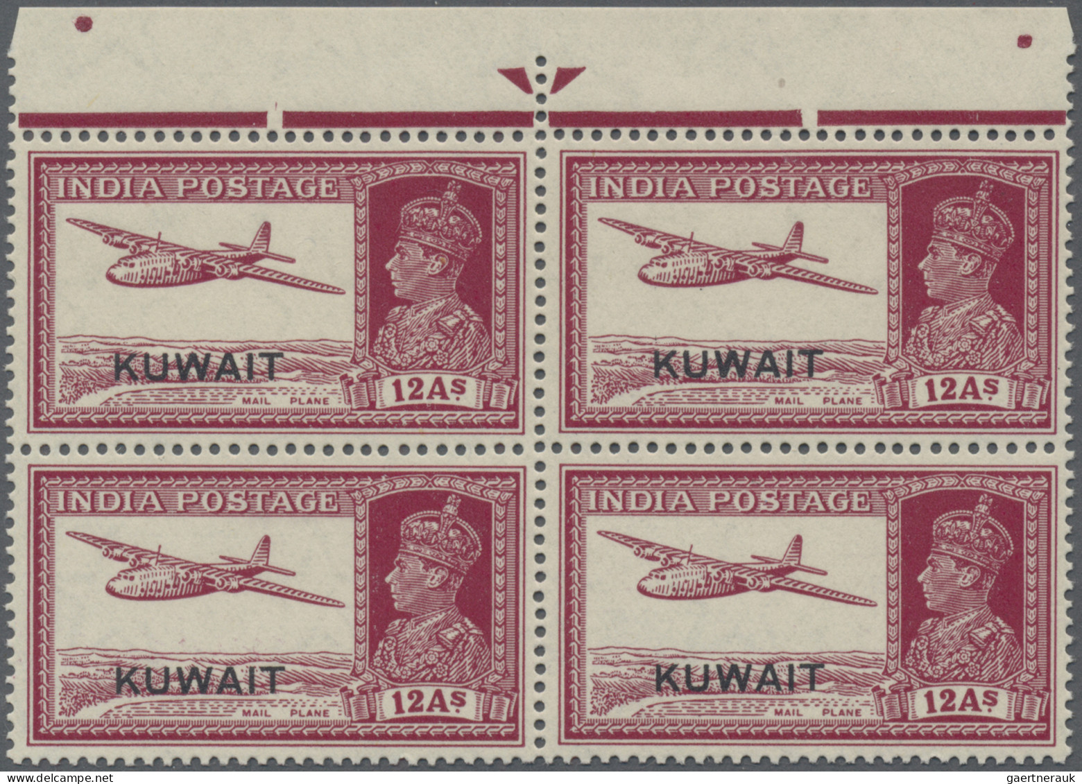 Kuwait: 1939 Complete Set Of 13 India KGVI. Definitives Optd. "KUWAIT" Each In M - Kuwait