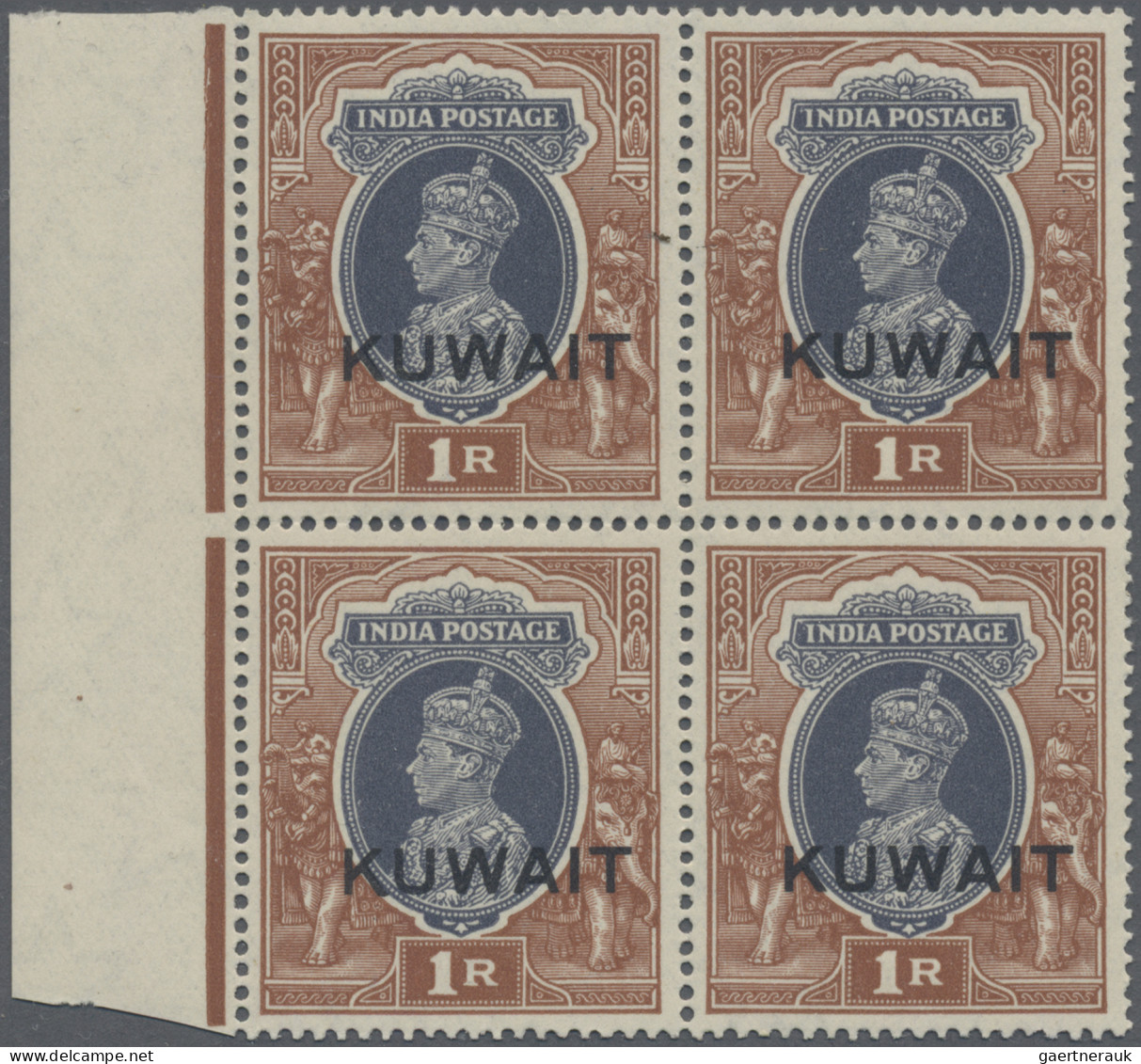 Kuwait: 1939 Complete set of 13 India KGVI. definitives optd. "KUWAIT" each in m