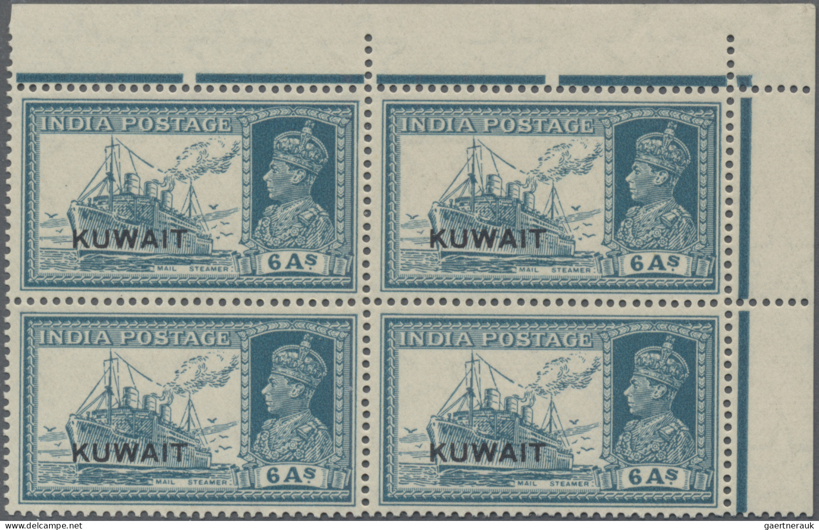 Kuwait: 1939 Complete set of 13 India KGVI. definitives optd. "KUWAIT" each in m