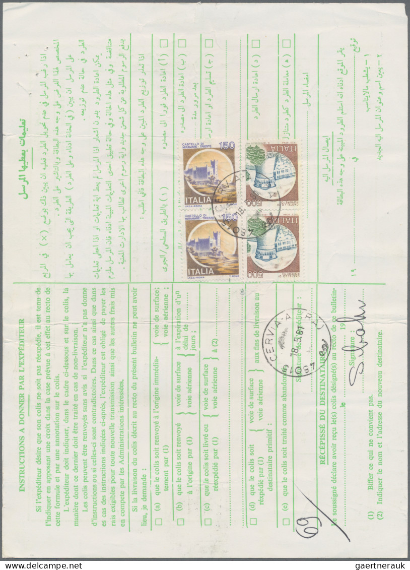 Kuwait: 1981/1992 Kuwait/Bahrain: Two Registered Parcel Post Cards To Italy With - Kuwait