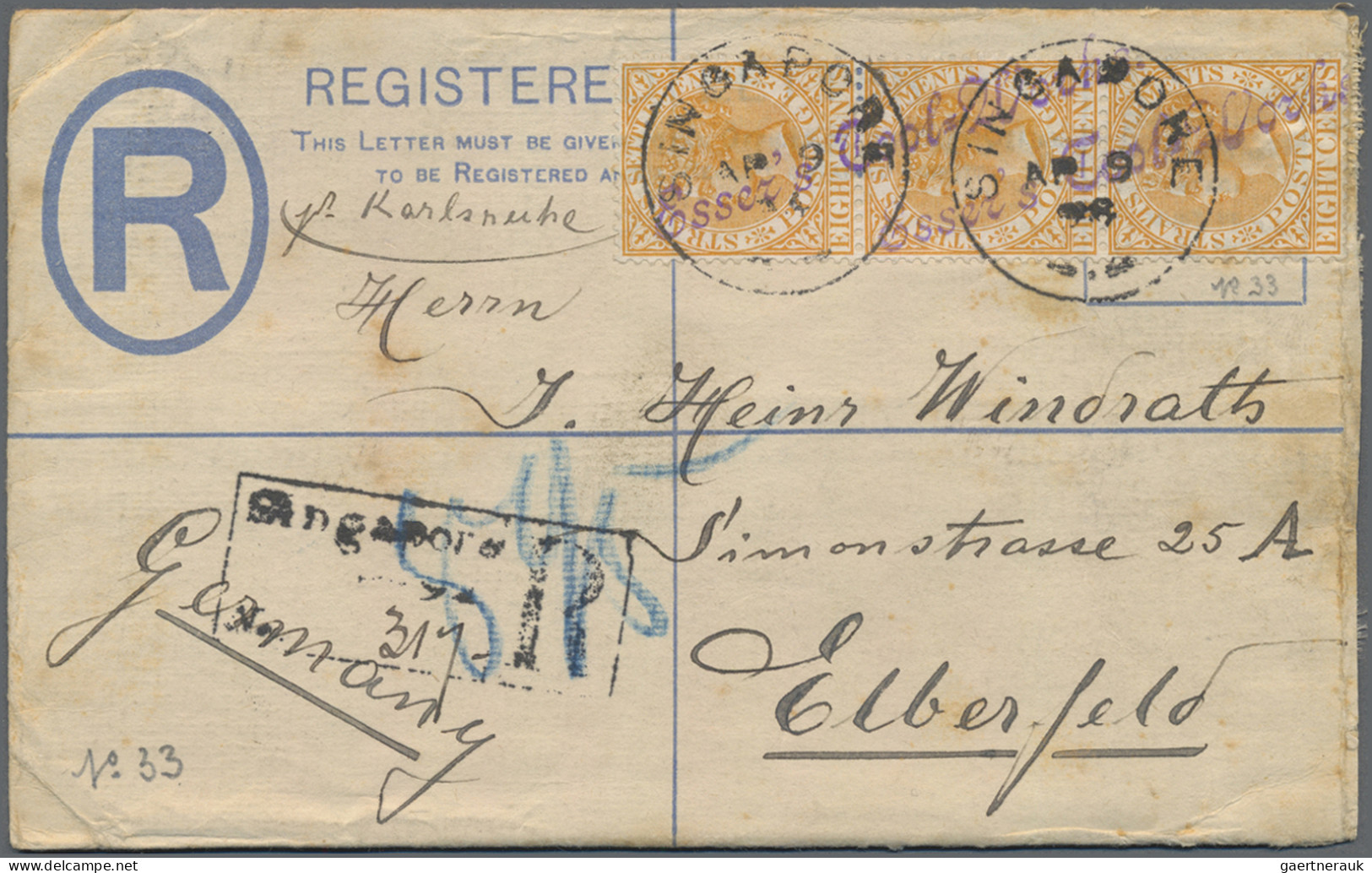 Malayan States - Straits Settlements - Postal Stationery: 1891 Postal Stationery - Straits Settlements