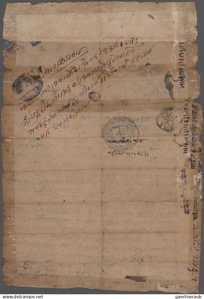 Nepal: 1832 (1 March), Red Seal (Lal Mohur) Document Dated 3rd Friday In Falgun - Nepal