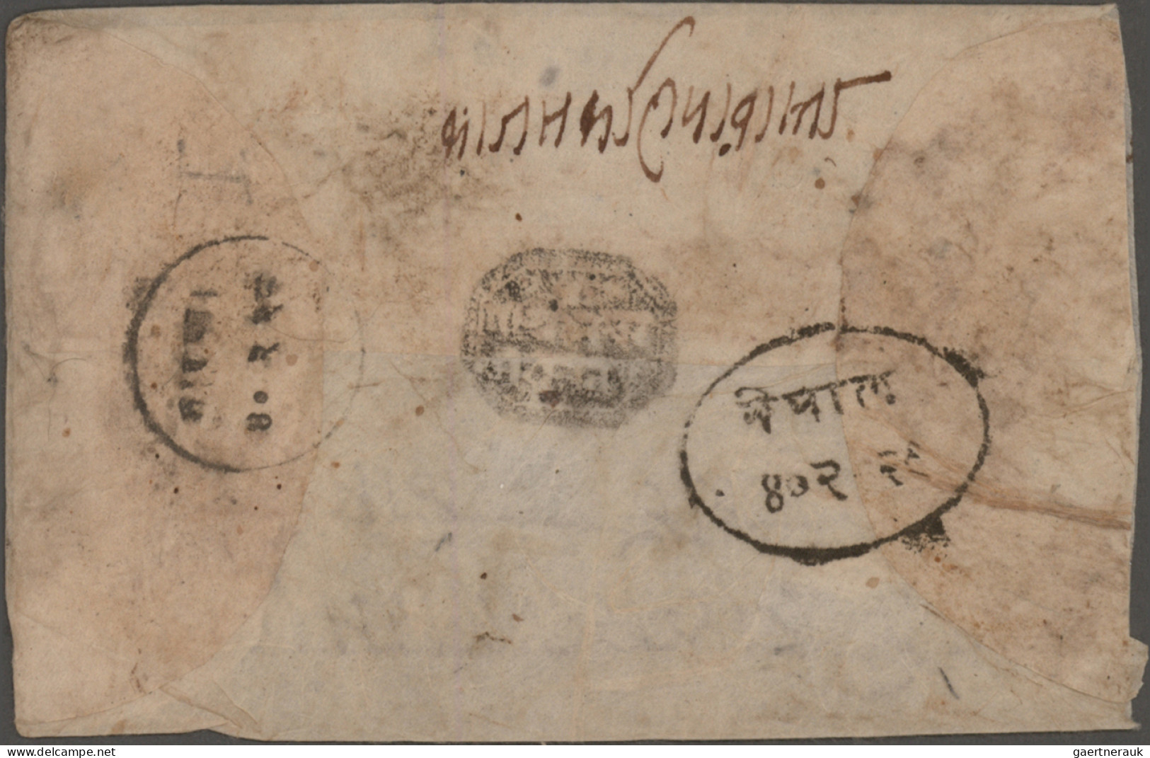 Nepal: 1883, Circular Framed Two-line Marking "Gorkha 40/2/28" (Hellrigl D23 / S - Nepal