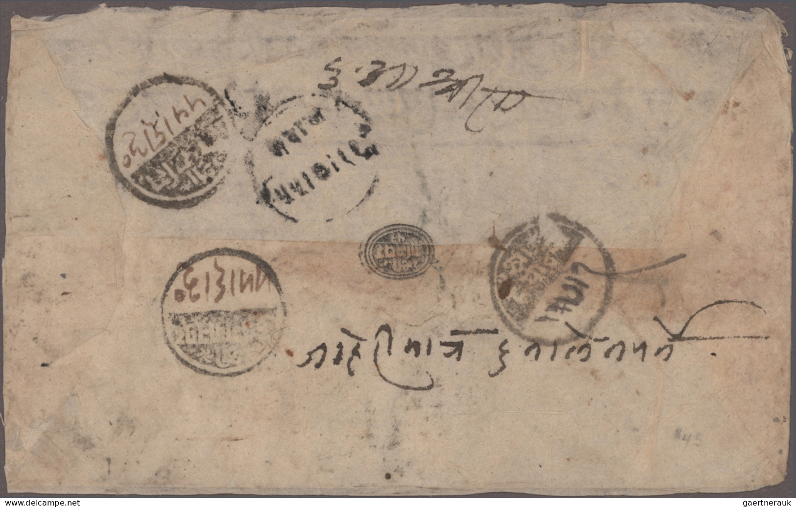 Nepal: 1898 Double-weight Cover From Bhagwanpur To Kathmandu Via Parasi And Palp - Népal