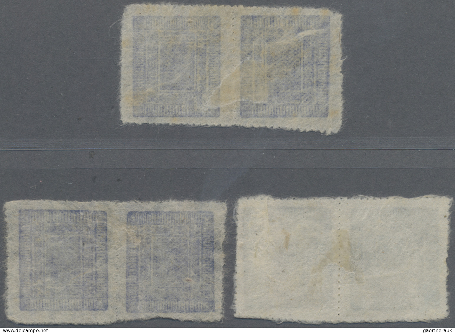 Nepal: 1901-07 Recut Frame: Three Tête-bêche Pairs In Different Colour Shades Of - Népal