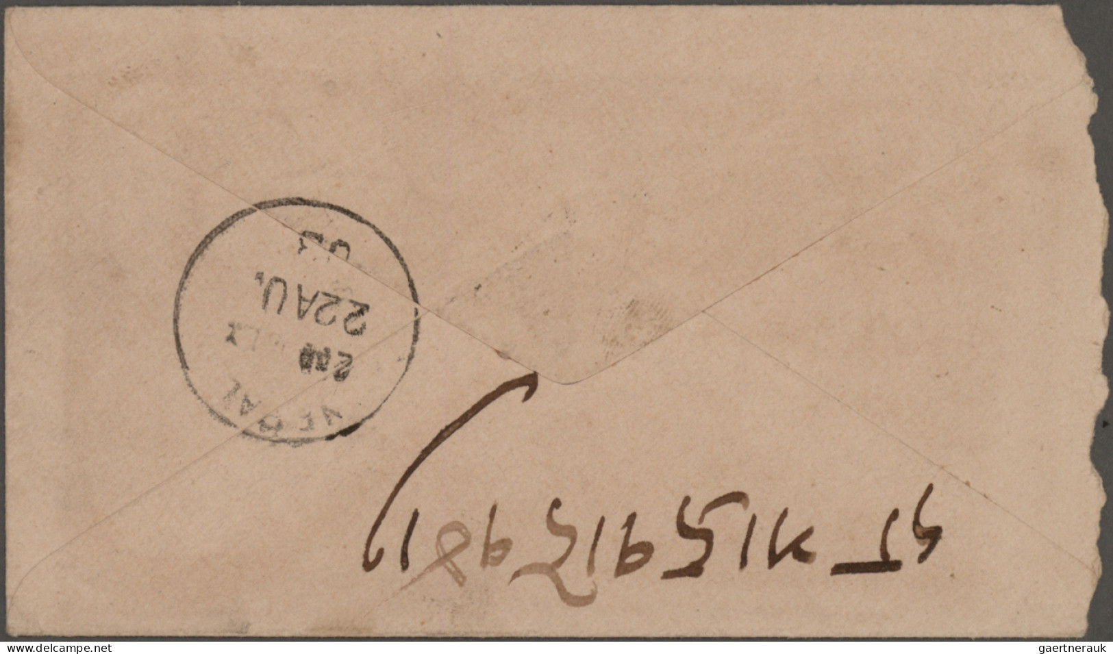 Nepal: 1903/13, group of delivery datestamps (6) of "NEPAL" single circle on doc