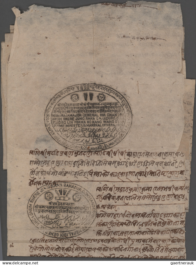 Nepal: 1920er Approx., Document On Fine Silk Paper From Prime Minister Chandra S - Népal