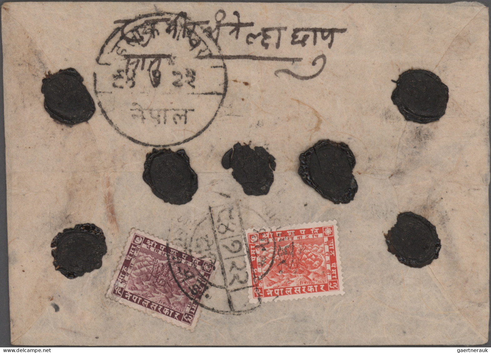 Nepal: 1935, 3rd Pashupati 8 P. (HV 53) And 16 P. (HV 54) Tied Strike Curved Chh - Nepal