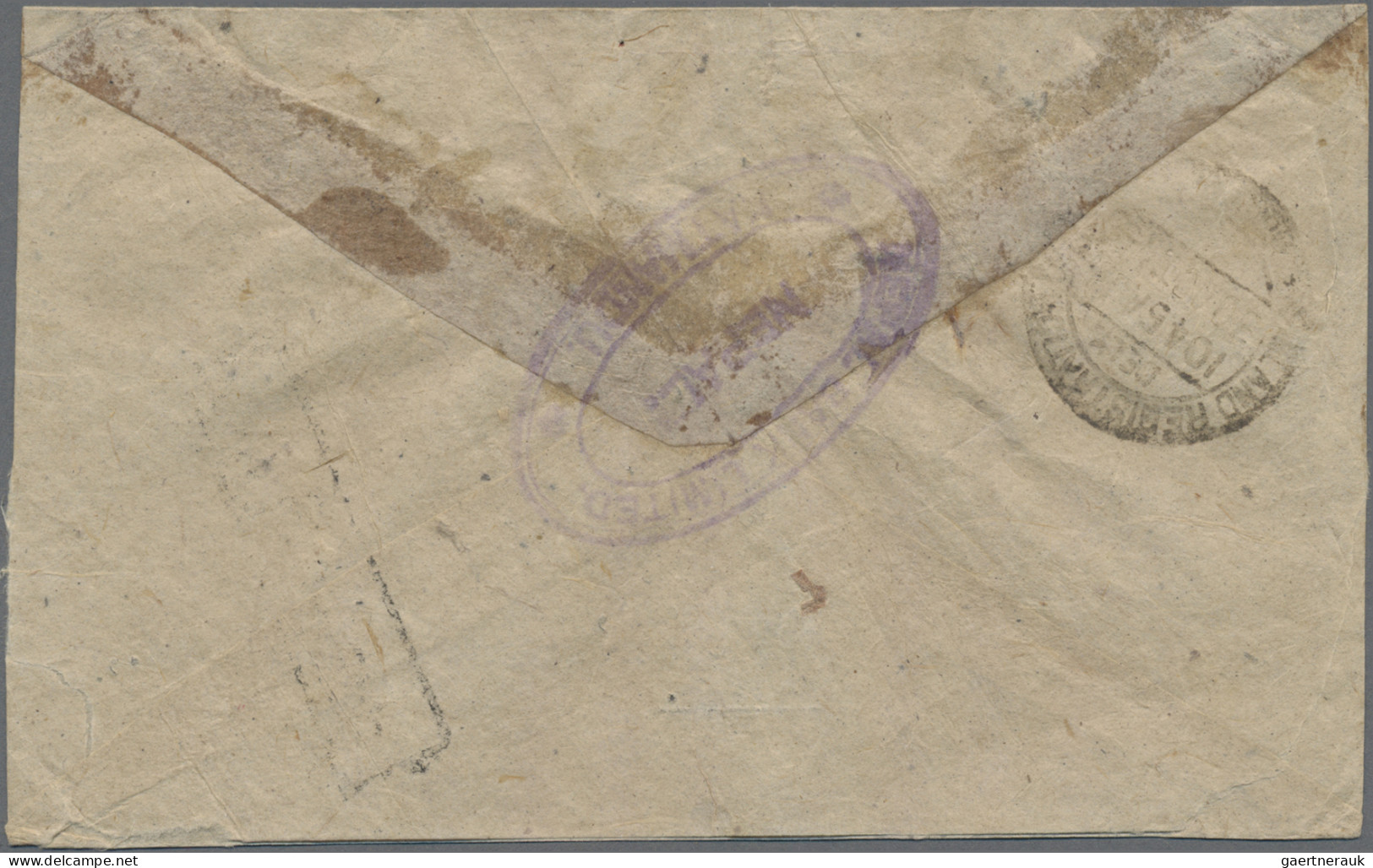 Nepal: 1945 Registered Cover From The British Legation Nepal To Bombay, Franked - Népal