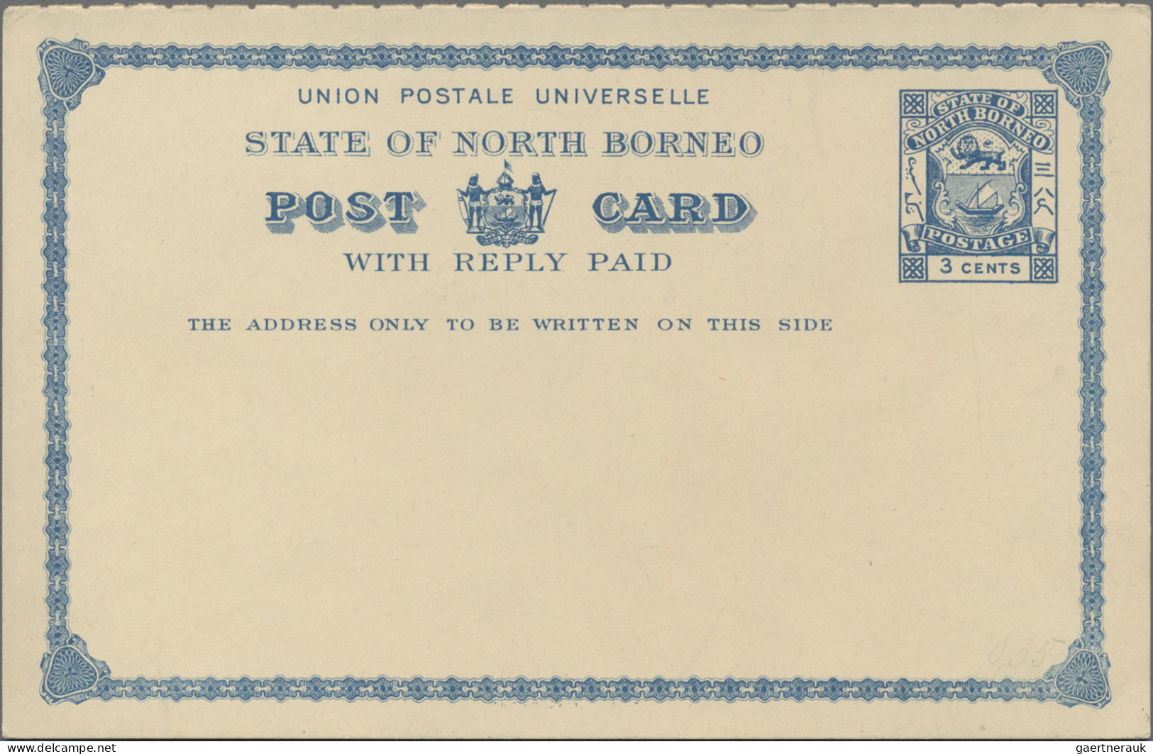 North Borneo - Postal Stationery: 1892 P/s Card 1c. On 8c. With Overprint Variet - Sonstige - Asien